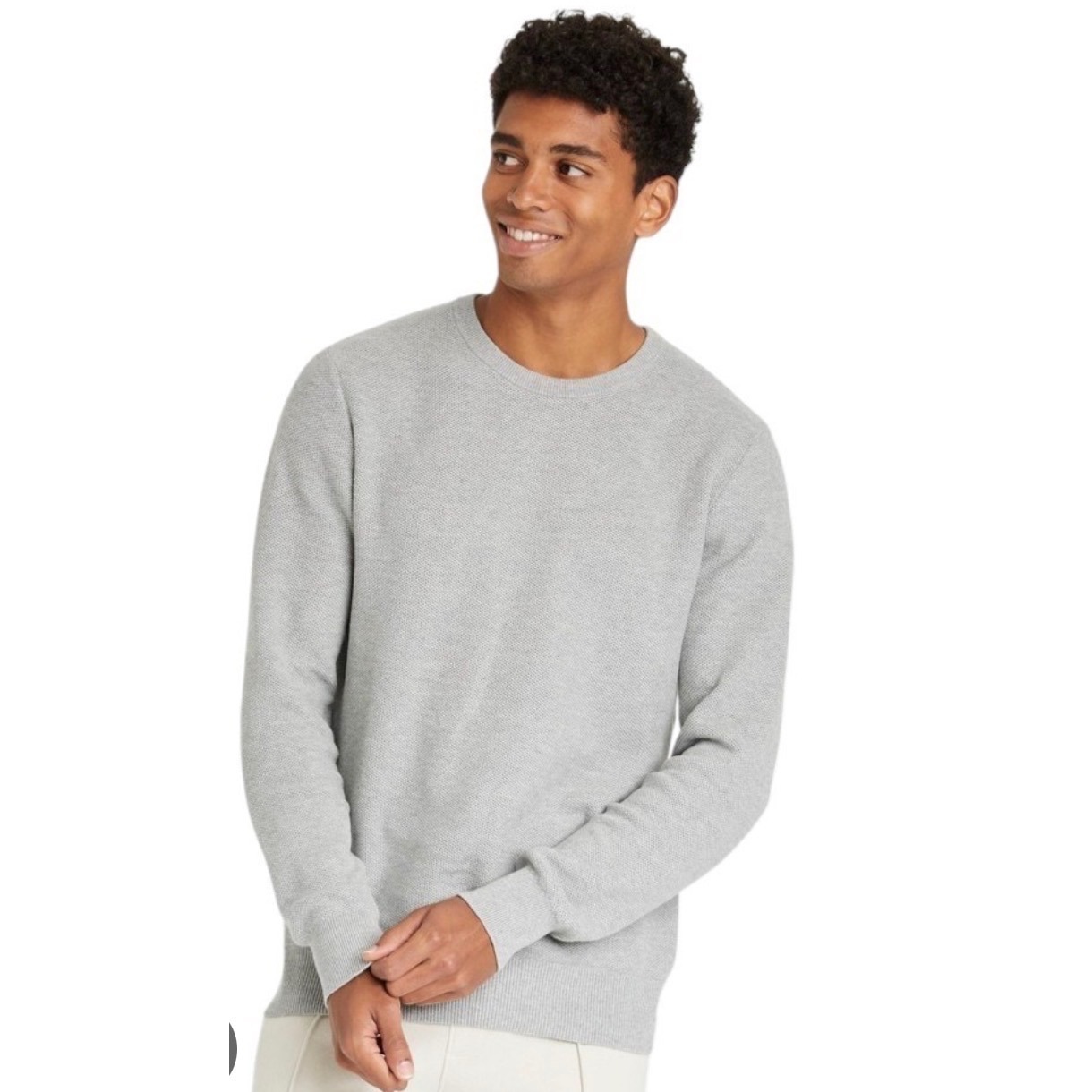 Goodfellow  Co Mens Crewneck Sweatshirt Gray Fleece Pullover Small S